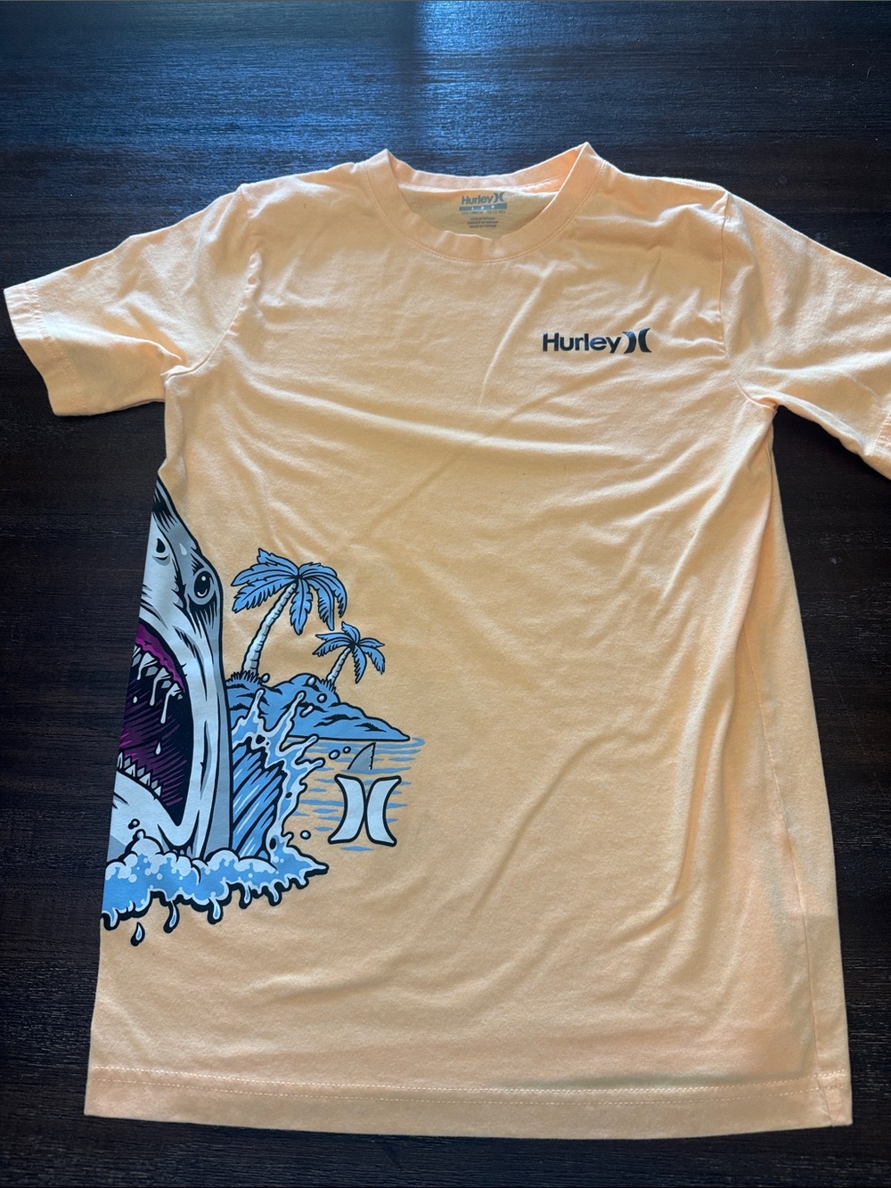 Hurley Peach Shark & Palm Graphic Tee